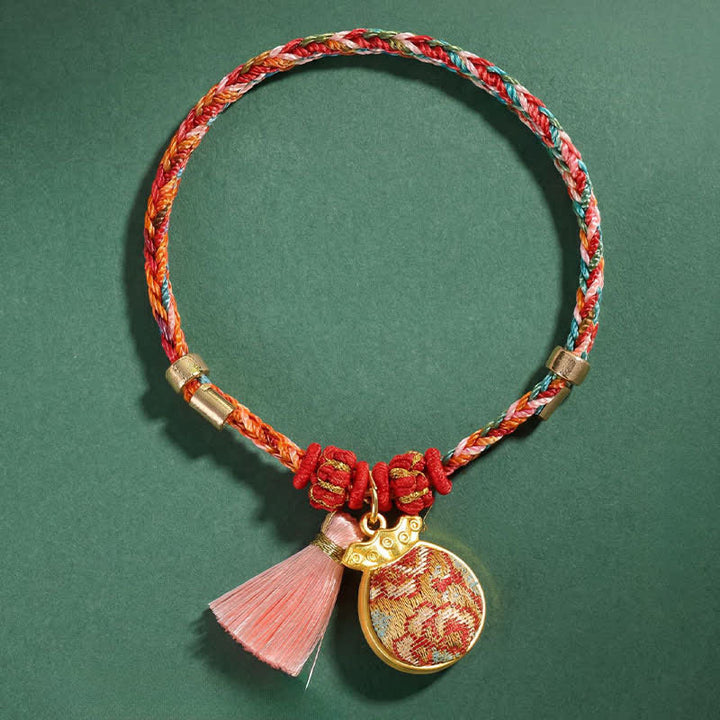 Buddha Stones Handwoven Five Color Apple Money Bag Gourd Chinese Lock Charm Protection Bracelet - image 22
