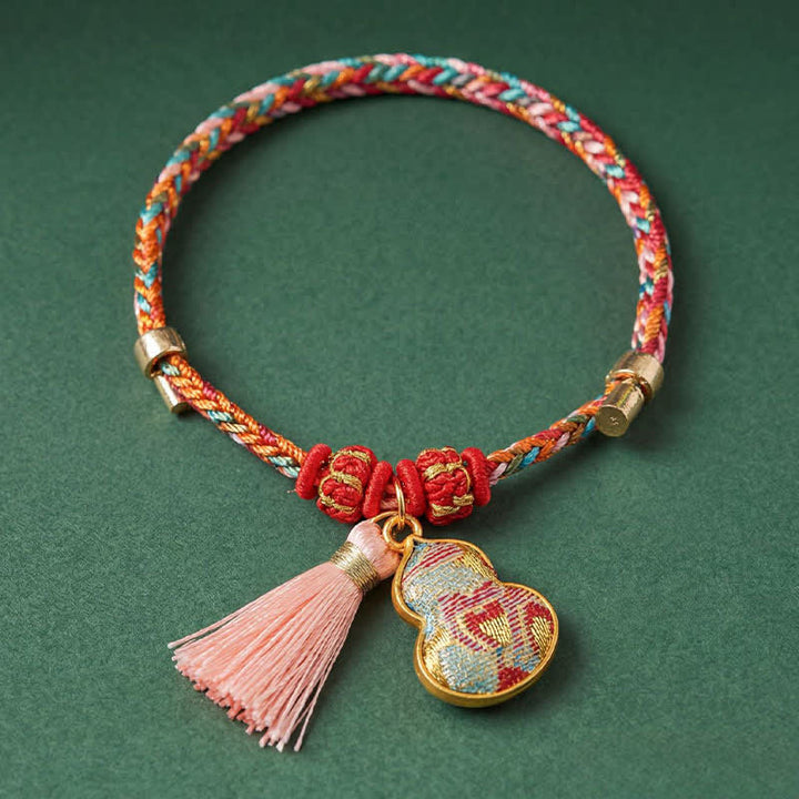 Buddha Stones Handwoven Five Color Apple Money Bag Gourd Chinese Lock Charm Protection Bracelet - image 41