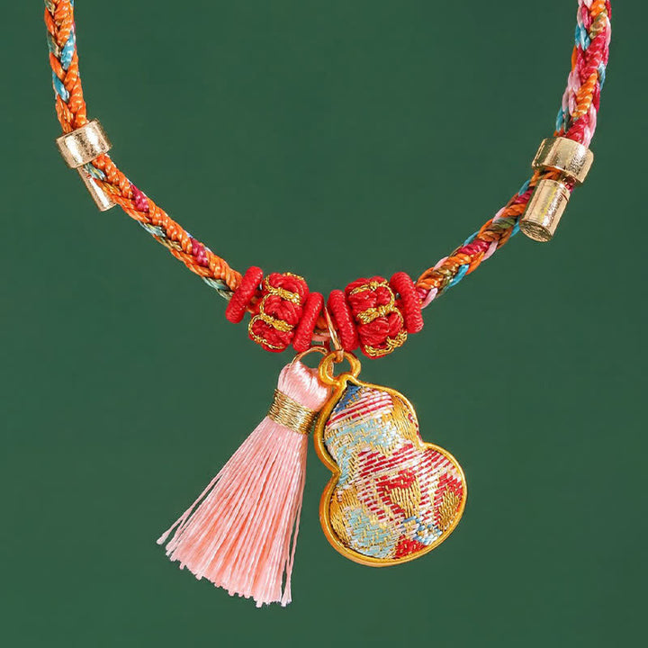 Buddha Stones Handwoven Five Color Apple Money Bag Gourd Chinese Lock Charm Protection Bracelet - image 38