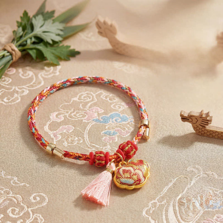 Buddha Stones Handwoven Five Color Apple Money Bag Gourd Chinese Lock Charm Protection Bracelet - image 61
