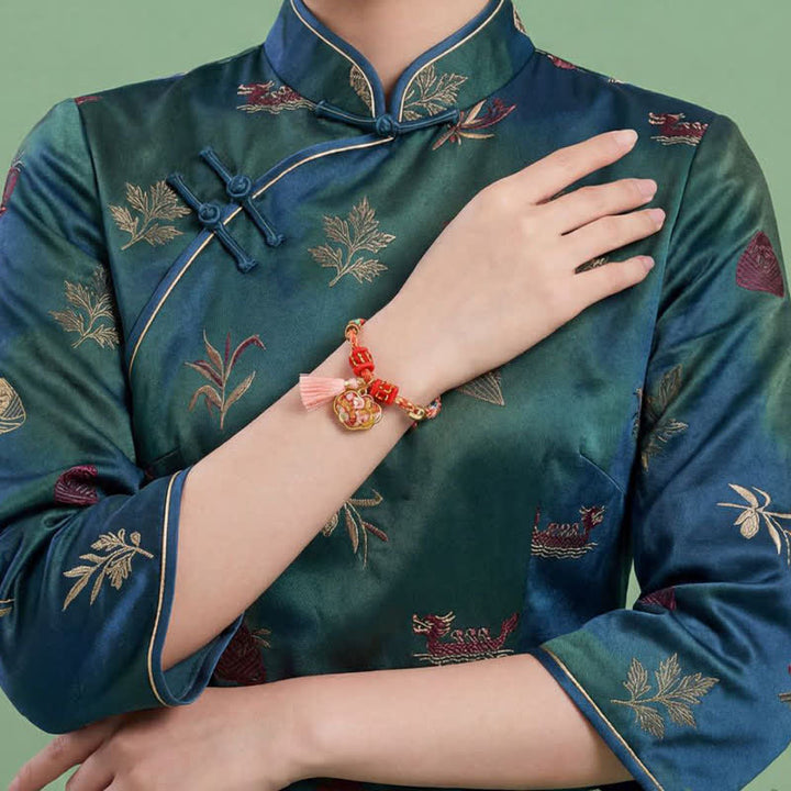 Buddha Stones Handwoven Five Color Apple Money Bag Gourd Chinese Lock Charm Protection Bracelet - image 65