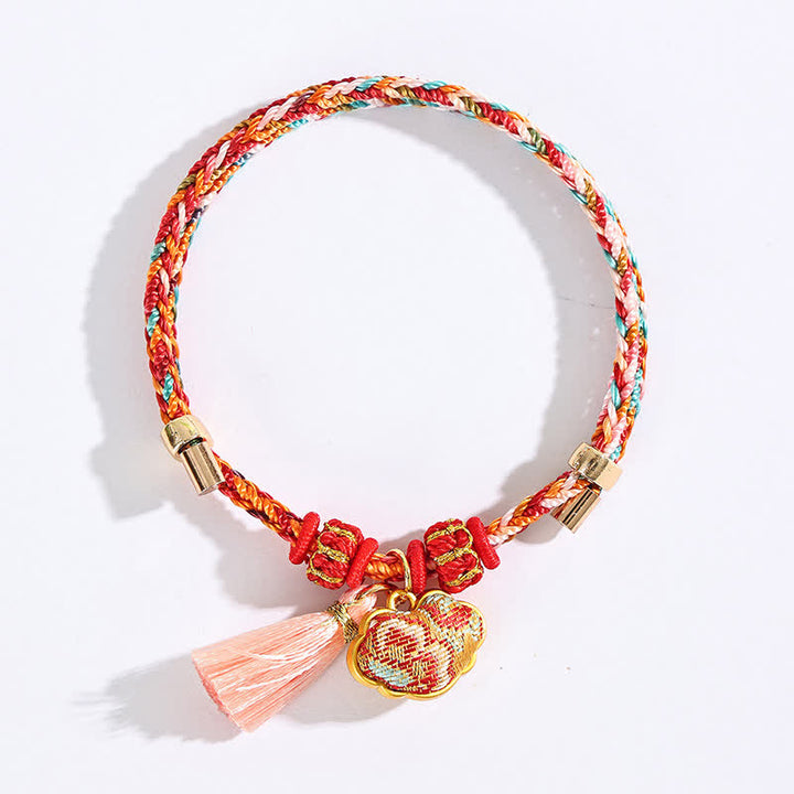 Buddha Stones Handwoven Five Color Apple Money Bag Gourd Chinese Lock Charm Protection Bracelet - image 66