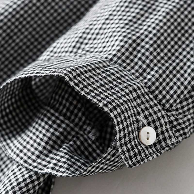 Buddha Stones Summer Casual Vintage Button-Up Plaid Women's Short Sleeve Dresses - image 11