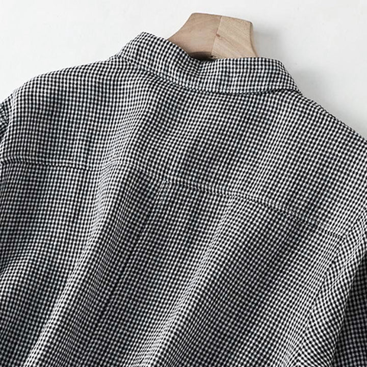 Buddha Stones Summer Casual Vintage Button-Up Plaid Women's Short Sleeve Dresses - image 7