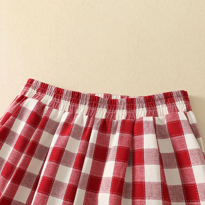 Buddha Stones Summer Casual Classic Plaid Cropped Pants Women's Harem Pants With Pocket - image 2