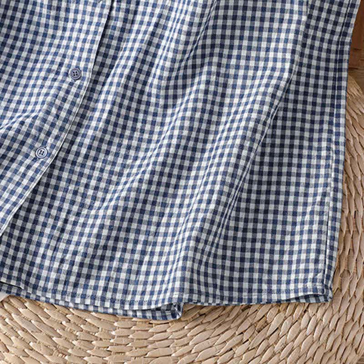 Buddha Stones Summer Casual Vintage Button-Up Plaid Women's Sleeveless Shirts Tank Top - image 12
