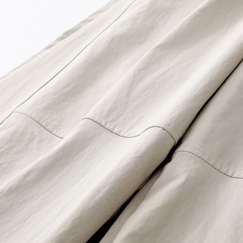 Buddha Stones Summer Casual Minimalist Drawstring Solid Cotton Ankle Pants Women's Harem Pants With Pocket - image 14