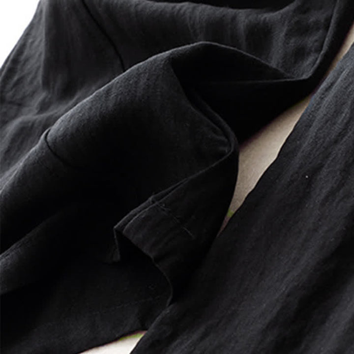 Buddha Stones Summer Casual Button-Up Solid Zipper Design Ankle Pants Women's Harem Pants With Pocket - image 8