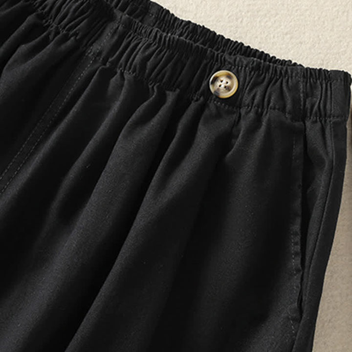 Buddha Stones Summer Casual Minimalist Solid Women's Shorts With Pocket - image 6