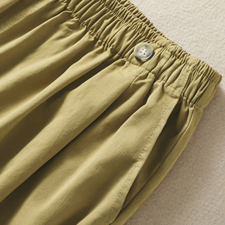 Buddha Stones Summer Casual Minimalist Solid Women's Shorts With Pocket - image 17
