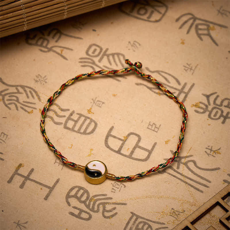 Buddha Stones Hand-Woven Yin Yang Colorful Thin Cord String Protection Braided Bracelet - image 3