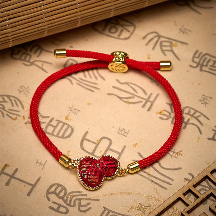 Buddha Stones Red String Song Brocade Gourd Protection Bracelet - image 4