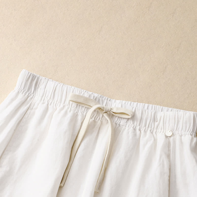 Buddha Stones Summer Casual Minimalist Drawstring Solid Ankle Pants Women's Straight Leg Pants With Pocket - image 5