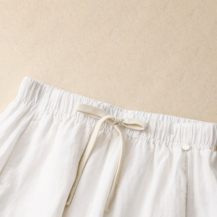 Buddha Stones Summer Casual Minimalist Drawstring Solid Ankle Pants Women's Straight Leg Pants With Pocket - image 5