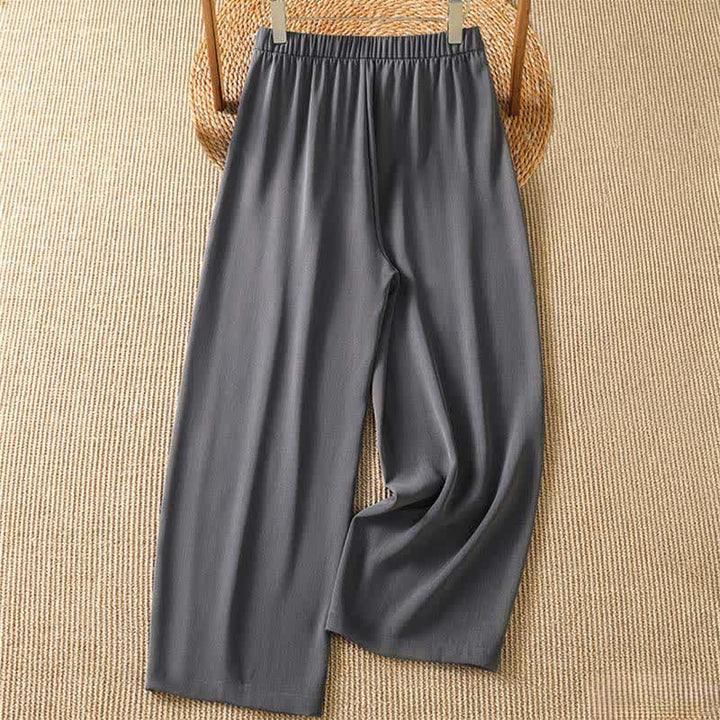Buddha Stones Summer Casual Minimalist Solid Cropped Pants Women's Harem Pants With Pocket - image 1