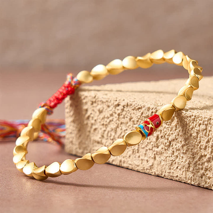 Buddha Stones Copper Koi Fish Success Vintage Ethnic Bracelet - image 9