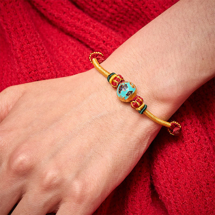 Buddha Stones Copper Dragon Bead Red String Strength Braided Bracelet - image 13