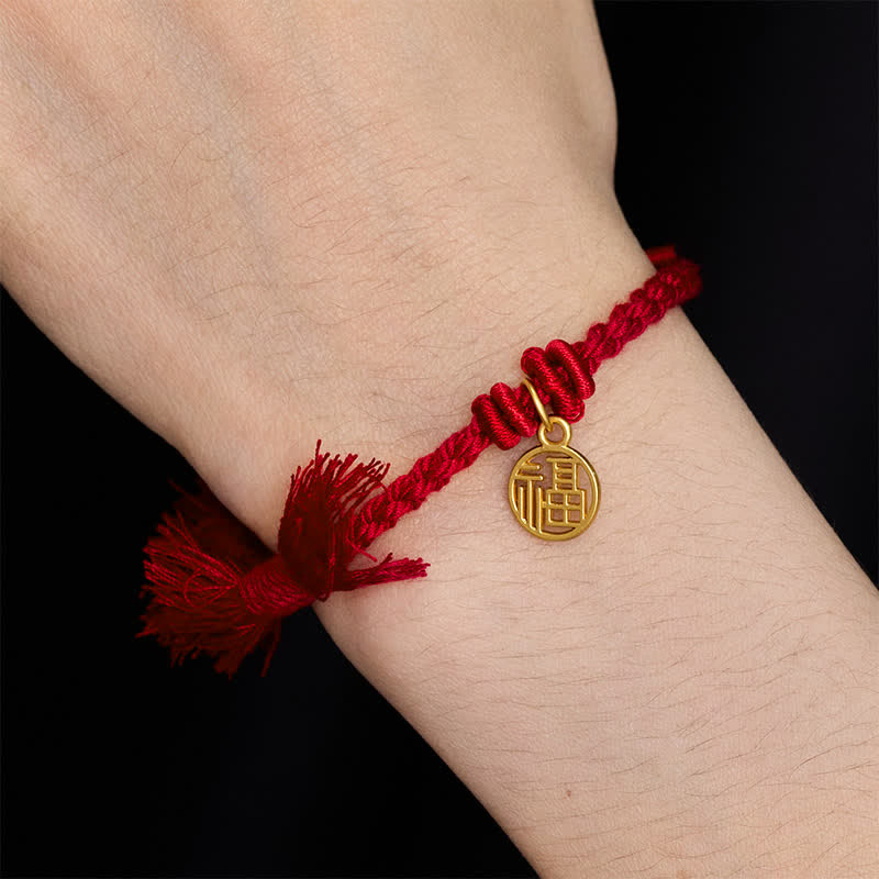 Buddha Stones Copper Lotus Red String New beginning Bracelet - image 14