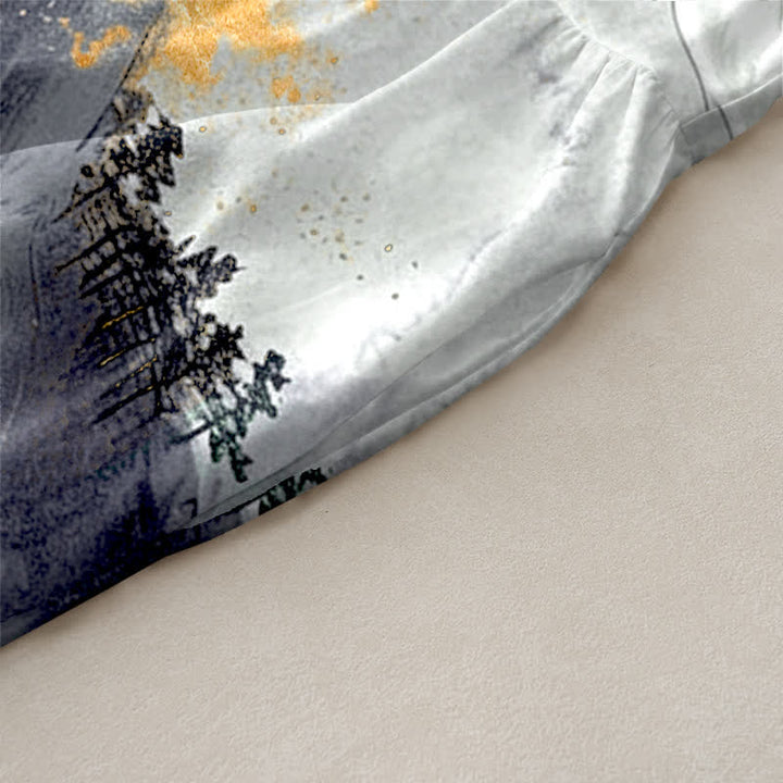 Buddha Stones Summer Casual Ink Landscape Cranes Pattern Women's Summer Sleeveless Midi Dress With Pockets - image 10