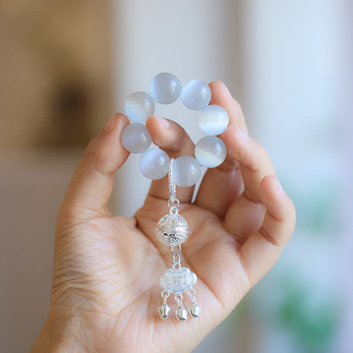 Buddha Stones White Cat's Eye Bell Ruyi Luck Tactile Meditation Beads Decorations - White Cat's Eye( Luck ♥ Positive) - image 0