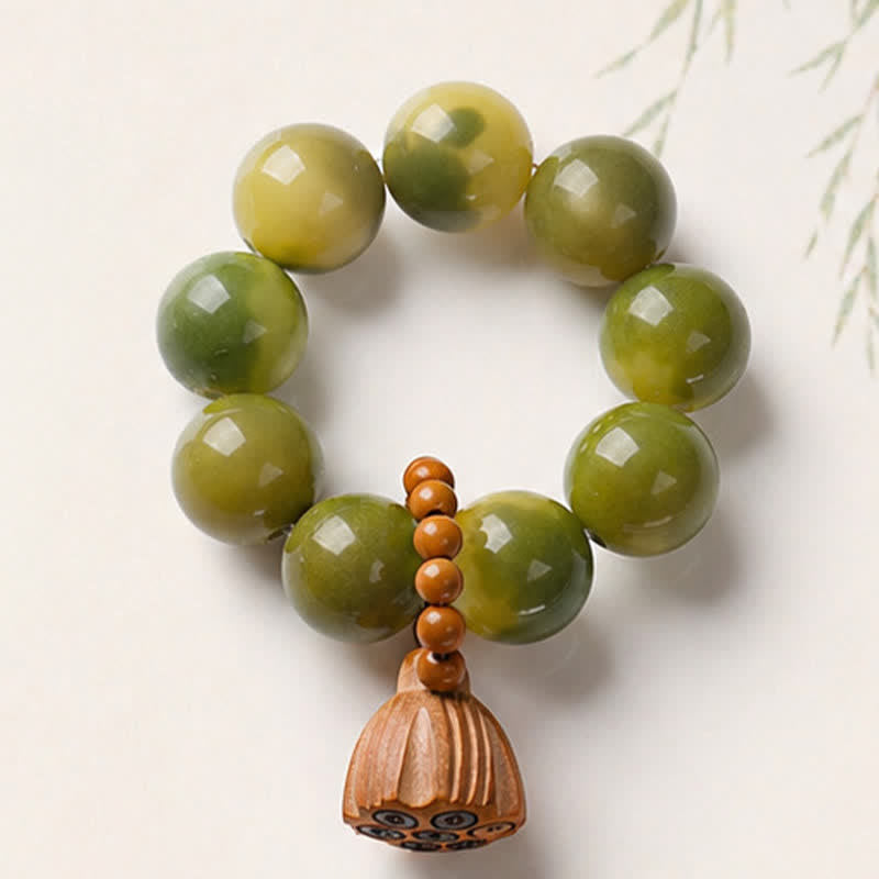 Buddha Stones White Bodhi Seed Lotus Pod Grounding Hand-Polished Tactile Meditation Beads Decorations - image 11