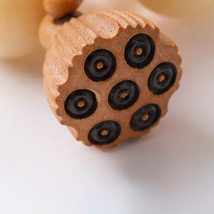 Buddha Stones White Bodhi Seed Lotus Pod Grounding Hand-Polished Tactile Meditation Beads Decorations - image 9