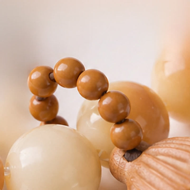 Buddha Stones White Bodhi Seed Lotus Pod Grounding Hand-Polished Tactile Meditation Beads Decorations - image 8