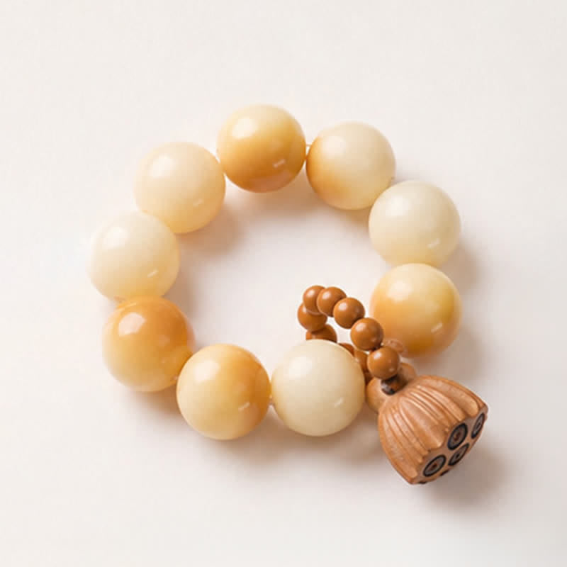 Buddha Stones White Bodhi Seed Lotus Pod Grounding Hand-Polished Tactile Meditation Beads Decorations - image 4