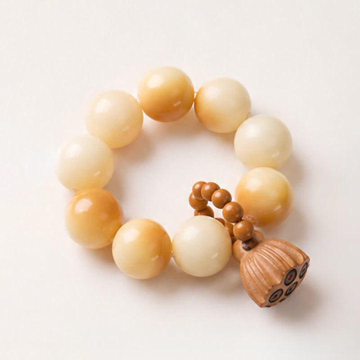 Buddha Stones White Bodhi Seed Lotus Pod Grounding Hand-Polished Tactile Meditation Beads Decorations - image 4
