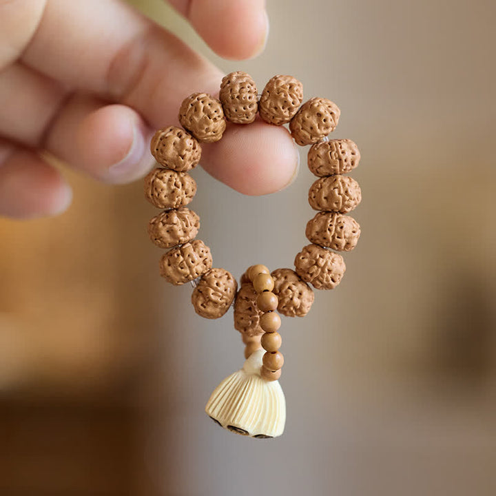 Buddha Stones Vajra Seed Hand-Polished Lotus Pod Pendant Tactile Meditation Beads Decorations - image 3