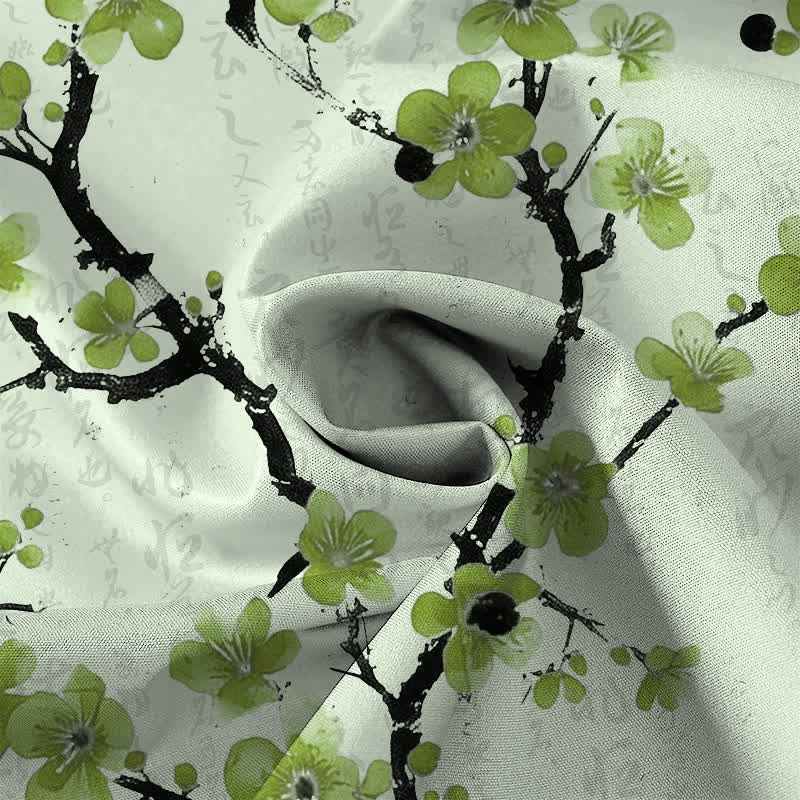 Buddha Stones Red Plum Blossom Branch Pattern Buttons Wrinkle-resistant Men's Short Sleeve Shirt - image 8
