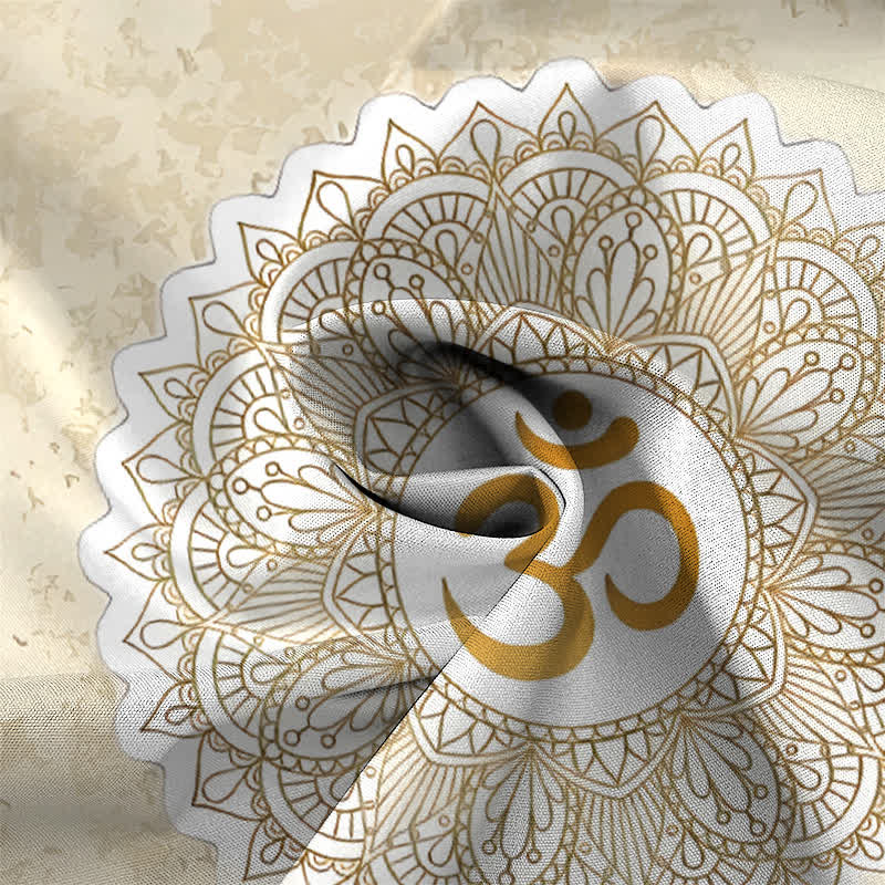 Buddha Stones Om Mandala Pattern Buttons Breathable Men's Short Sleeve Shirt - image 2