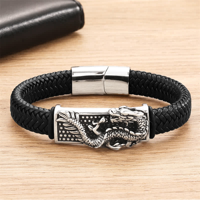 Buddha Stones Hand-Woven Dragon Strength Braided Stainless Steel Bracelet - image 4