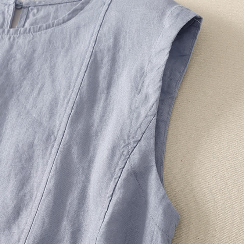 Buddha Stones Summer Casual Elegant Solid Tank Top Women's Sleeveless T-Shirts - image 2