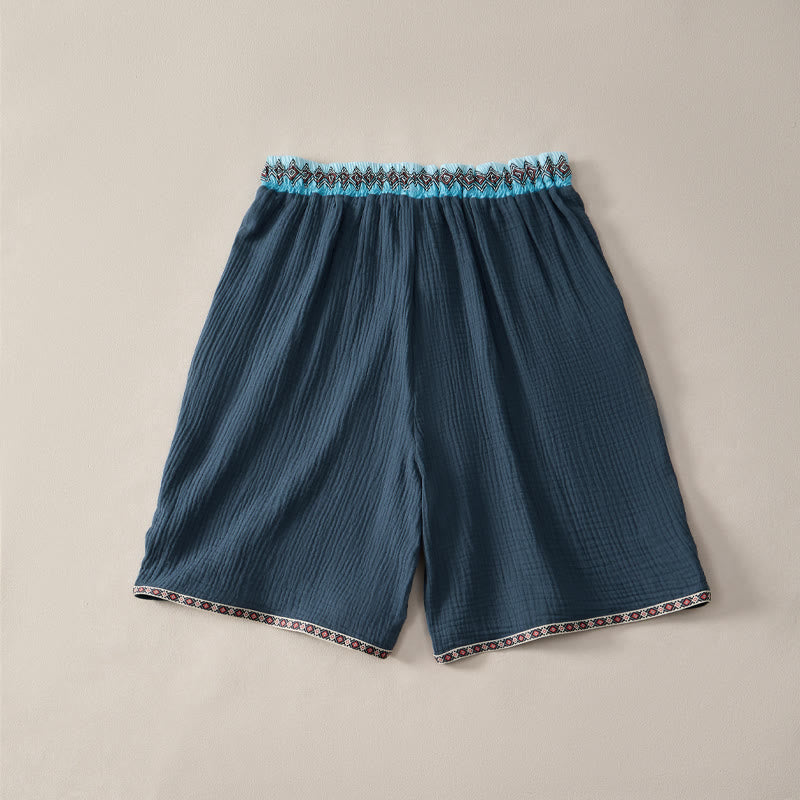 Buddha Stones Summer Boho Casual Drawstring Geometric Bermuda Shorts Men's  With Pockets - image 8