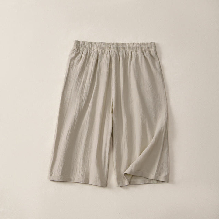 Buddha Stones Summer Casual Drawstring Solid Bermuda Shorts Women's Straight Leg Pants With Pockets - image 1