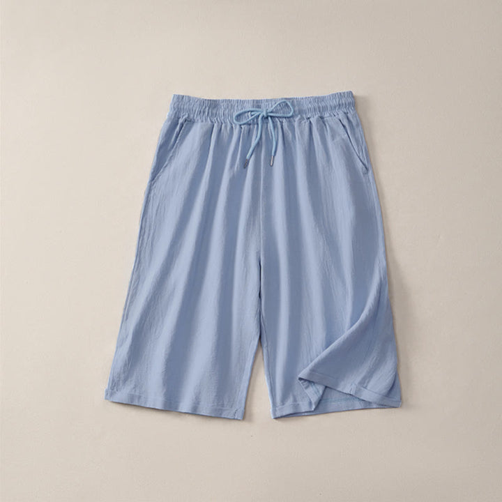 Buddha Stones Summer Casual Drawstring Solid Bermuda Shorts Women's Straight Leg Pants With Pockets - LightSkyBlue - US14，UK/AU18，EU46 (3XL) - image 15