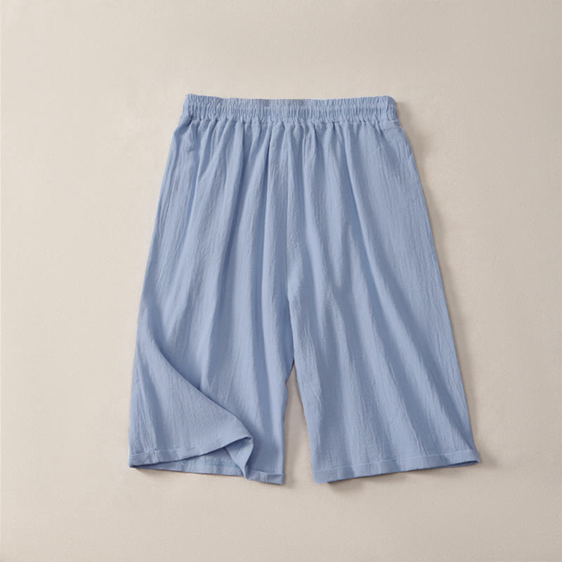 Buddha Stones Summer Casual Drawstring Solid Bermuda Shorts Women's Straight Leg Pants With Pockets - image 16