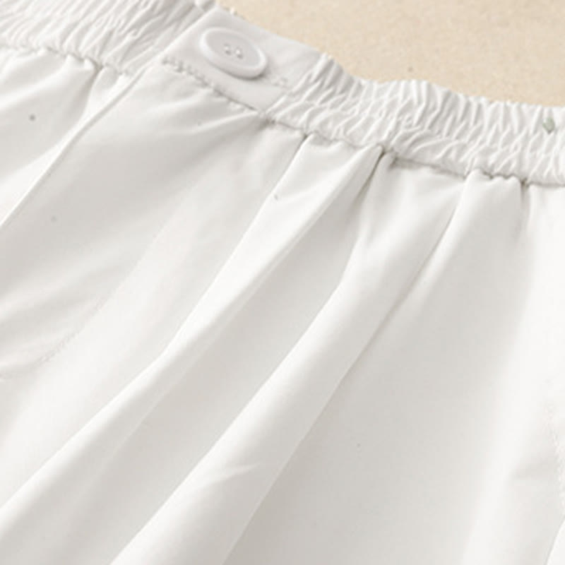 Buddha Stones Summer Casual Elegant Button-Up Solid Zipper Design Ruffles Hem Cropped Pants Women's Harem Pants With Pocket - image 21