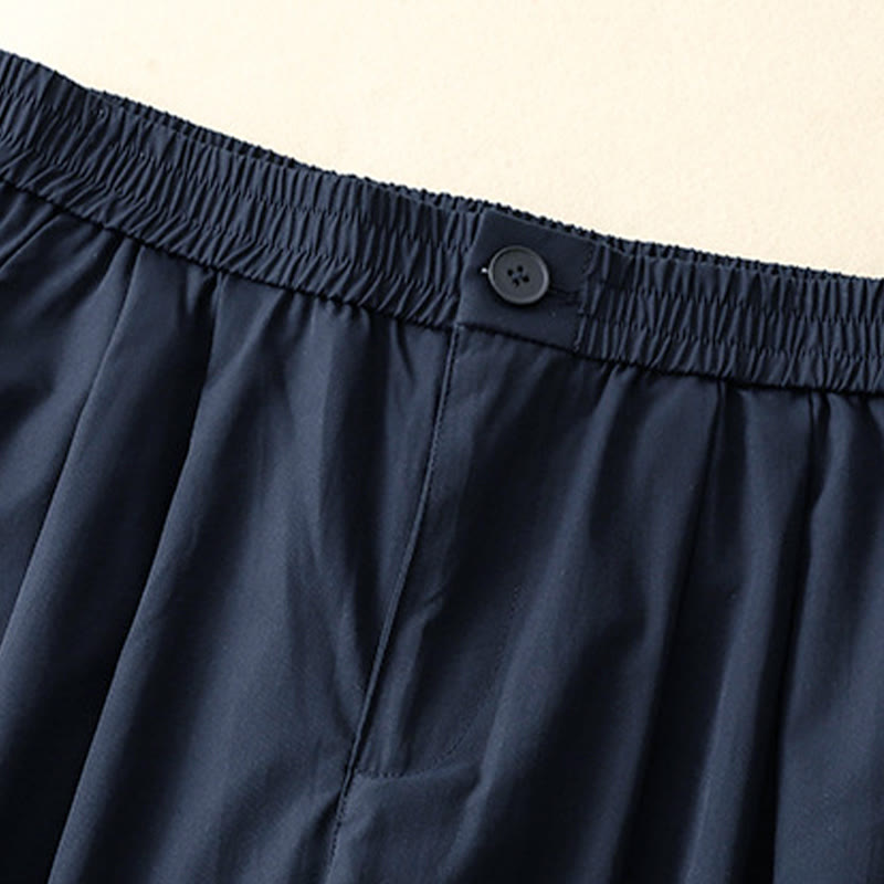 Buddha Stones Summer Casual Elegant Button-Up Solid Zipper Design Ruffles Hem Cropped Pants Women's Harem Pants With Pocket - image 16