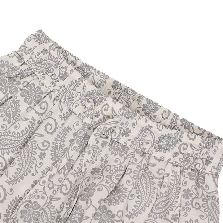 Buddha Stones Summer Boho Casual Drawstring Paisley Capri Pants Men's Harem Pants With Pocket - image 28