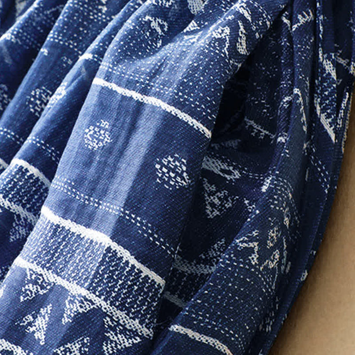 Buddha Stones Summer Boho Casual Blue wavy shape Geometric Women's Summer Sleeveless Dress With Pocket - image 7