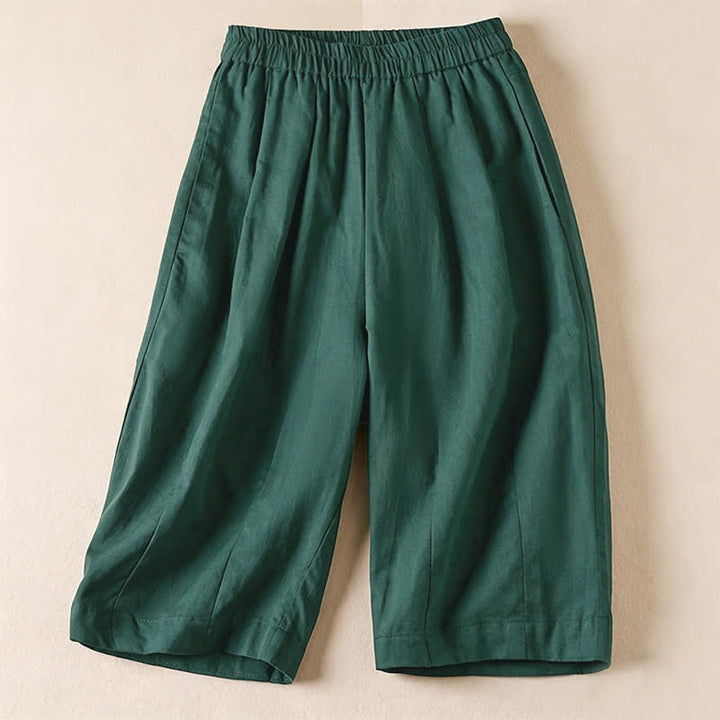 Buddha Stones Summer Casual Minimalist Solid Bermuda Shorts Women's Shorts With Pockets - DarkCyan - US12, UK/AU16, EU44 (3XL) - image 17