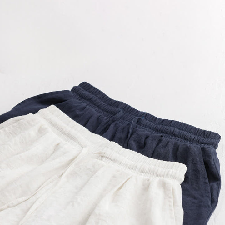 Buddha Stones Summer Casual Minimalist Drawstring Solid Men's Shorts With Pocket - image 13