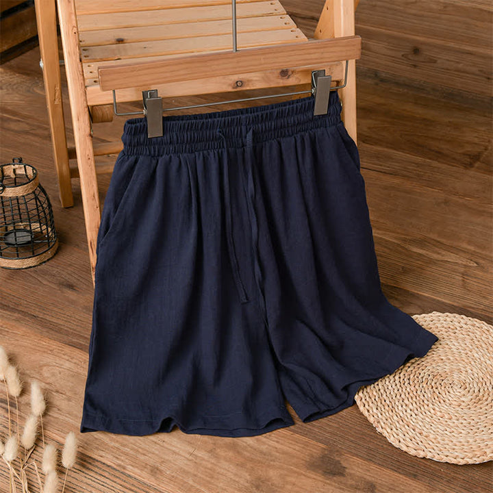 Buddha Stones Summer Casual Minimalist Drawstring Solid Men's Shorts With Pocket - MidnightBlue - US/UK/AU42, EU52 (3XL) - image 0