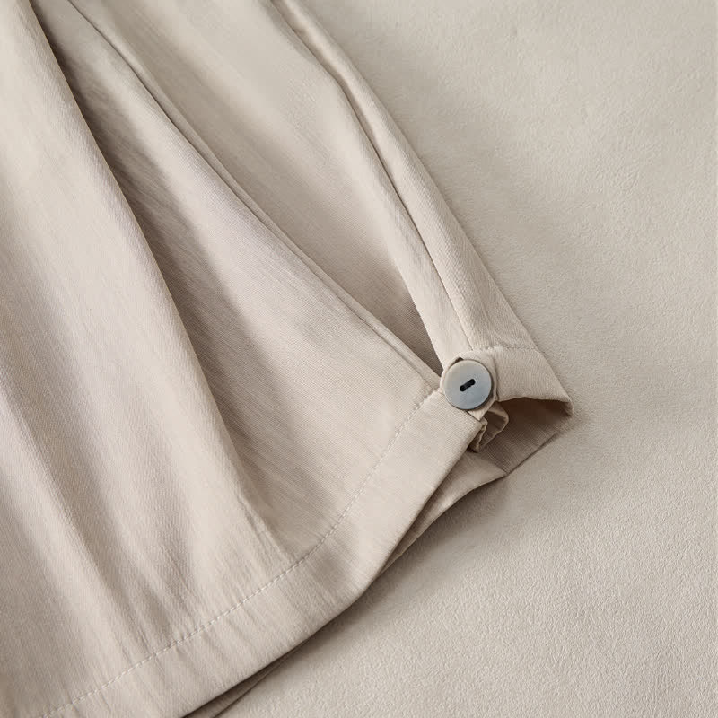 Buddha Stones Summer Casual Minimalist Drawstring Elastic Waist Solid Men's Shorts With Pocket - image 5