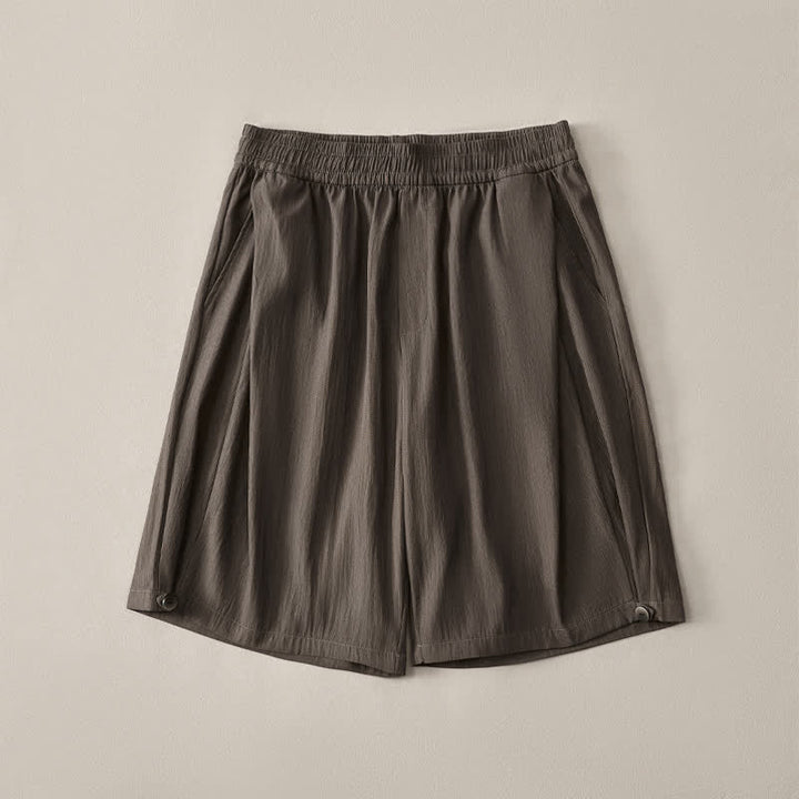 Buddha Stones Summer Casual Minimalist Drawstring Elastic Waist Solid Men's Shorts With Pocket - image 18