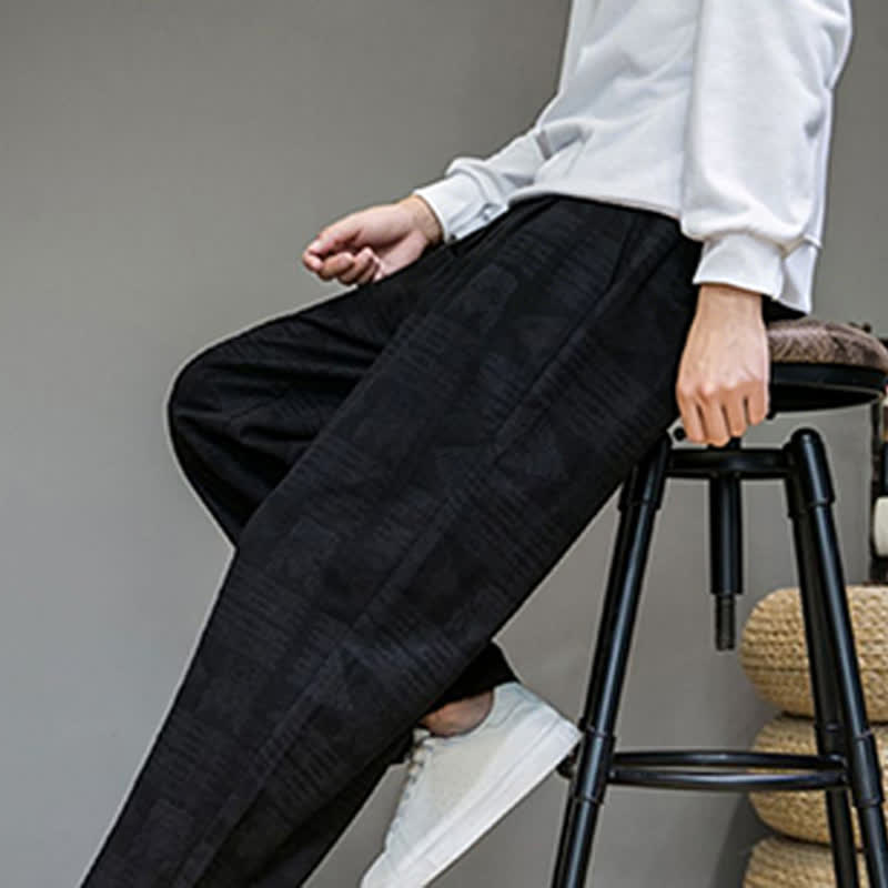 Buddha Stones Spring Summer Casual Vintage Geometric Long Pants Men's Straight Leg Pants With Pockets - image 13