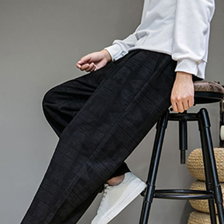 Buddha Stones Spring Summer Casual Vintage Geometric Long Pants Men's Straight Leg Pants With Pockets - image 13