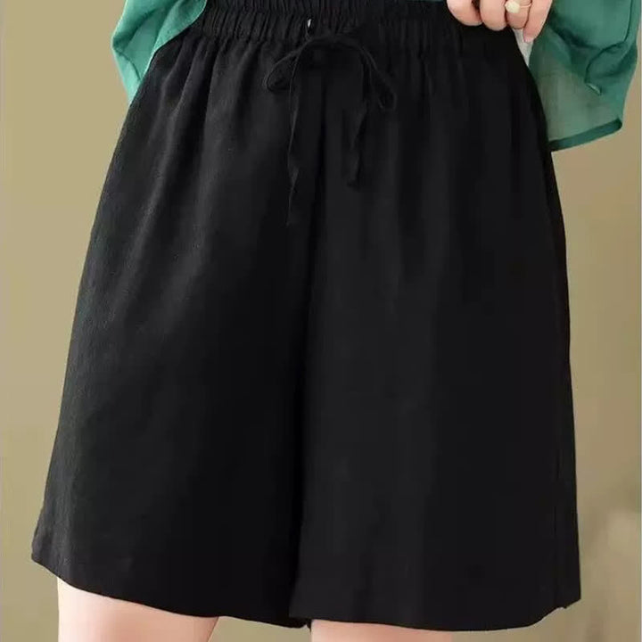 Buddha Stones Summer Casual Drawstring Solid Women's Shorts With Pocket - image 9